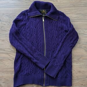 Vintage Ralph Lauren Black Label Cable Knit Zip Up Sweater